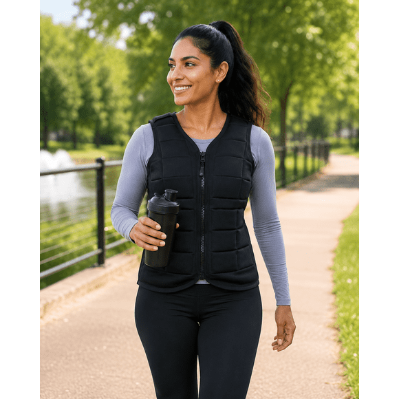 Power WearHouse Gilet Lesté contre l'Ostéoporose Noir 5 Lb, pour la Santé Osseuse et la Marche (TTTG)