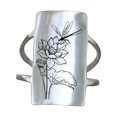 thumbnail image 2 of TIMIFIS Silver Rings New S925 Hummingbird And Flower Ring Ring S925 Sterling Flower And Bird Chunky Ring, Flower Hummingbird Engraved Wide Ring For Wome Valentine'S Day Gift, 2 of 2