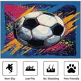 thumbnail image 4 of Sports Theme Area Rugs, Graffiti Soccer Ball Pattern Carpet, Washable Non Slip Low Pile Soft Rug for Living Room Bedroom Decor Mat 3x4ft, 4 of 8