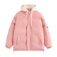 thumbnail image 1 of Styesk Jackets for Men Zipper Up Warm Jackets Outdoor Plus Size Work Coats Hooded Color Block Puffer Jacket Casual Comfy Wind Breaker Jackets with Pockets, 1 of 8