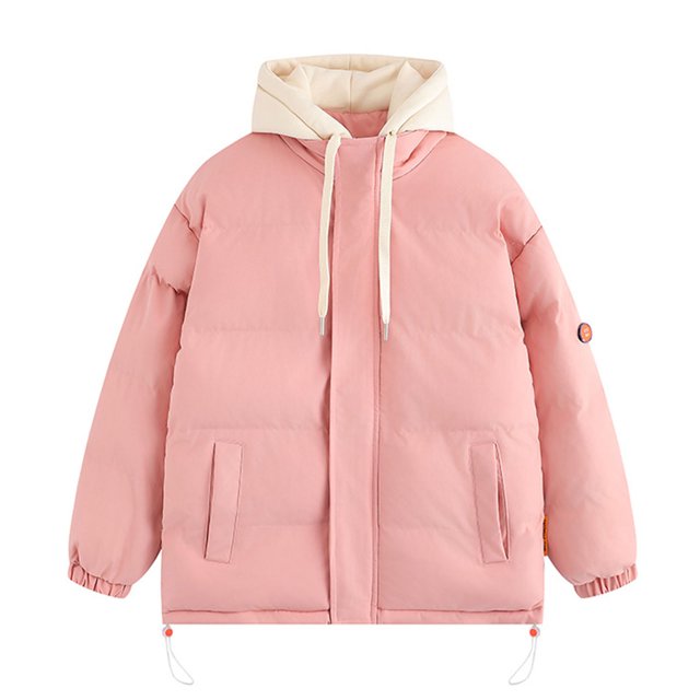 Styesk Jackets for Men Zipper Up Warm Jackets Outdoor Plus Size Work Coats Hooded Color Block Puffer Jacket Casual Comfy Wind Breaker Jackets with Pockets