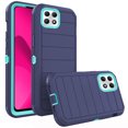 thumbnail image 1 of Asuwish Phone Case for T-Mobile Revvl 7 5G Hybrid Rugged Shockproof Hard Protective Drop Proof Full Body Heavy Duty Mobile Cell Cover Tmobile Revvl7 T Mobile Revel Tmo Revell Rebel Women Men Blue, 1 of 6