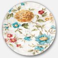 thumbnail image 1 of Designart 'Golden Flowers' Farmhouse Metal Circle Wall Art, 1 of 3