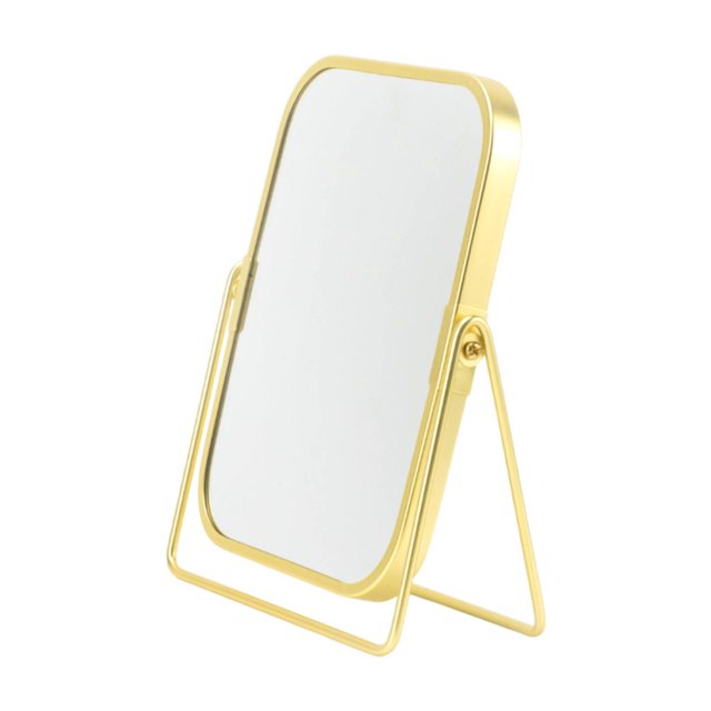 Xuanheng Makeup Mirror 360 Degree Rotation Double Sided for Hotel Dressing Table Dorm Gold