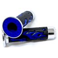 thumbnail image 3 of Krator ATV / PWC Chrome Skull Hand Grips Blue Flame Grip Compatible with Honda Rancher, 3 of 5