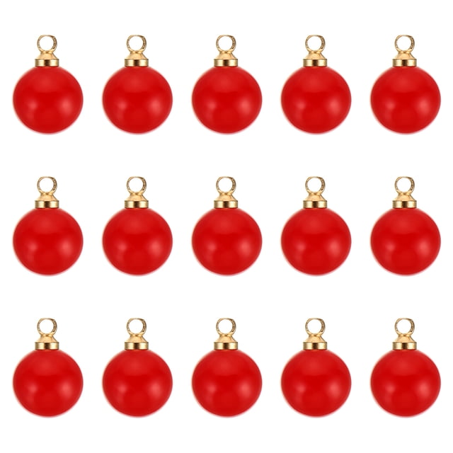 Unique Bargains Pendentifs Perles Factices 8 mm, Lot de 150 Perles Rondes Imitation Perle, Rouge Doré