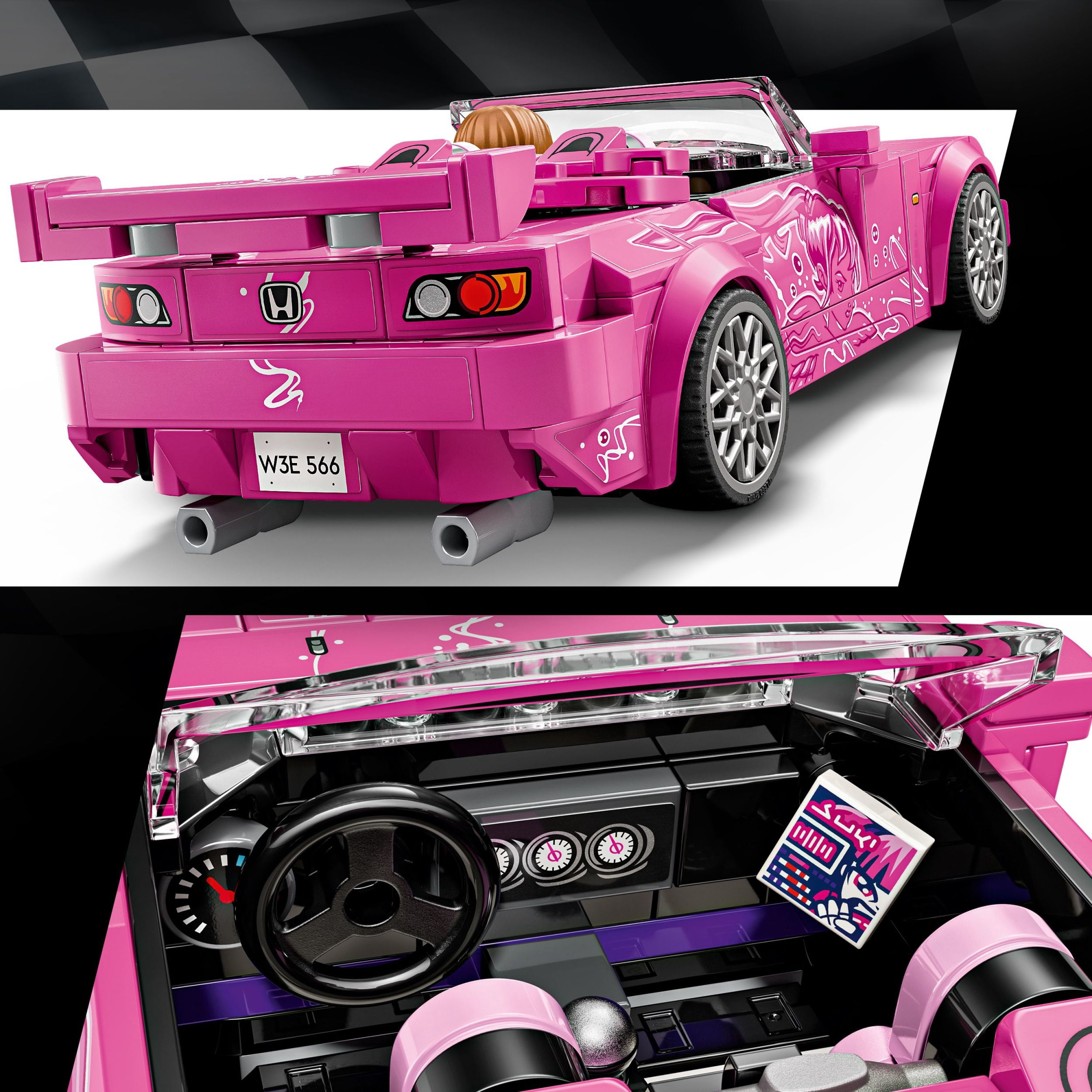 LEGO Speed Champions 2 Fast 2 Furious Honda S2000 Car Toy for Kids, Boys, and Girls, Ages 9+ - Birthday Gift Idea for Race Car and Movie Fans - Includes Suki Minifigure - 77241