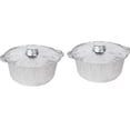 thumbnail image 2 of Plat Rond en Aluminium Jetable avec Couvercle 10x3,5 Po Capacité 3 L Contenant Alimentaire pour Cuisson Pâtisserie et Rangement Lot de 2, 2 of 9