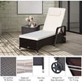 thumbnail image 2 of Gymax Chaise Longue d'Extérieur en Osier Rembourrée avec Roues, Dossier Réglable, 2 of 9