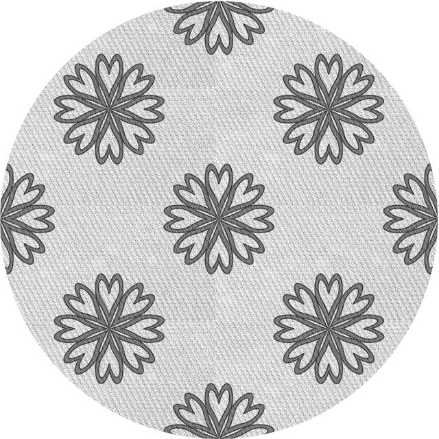 Ahgly Tapis Rond Lavable en Machine Intérieur Transitionnel Gris Platine, 4 Pieds Rond