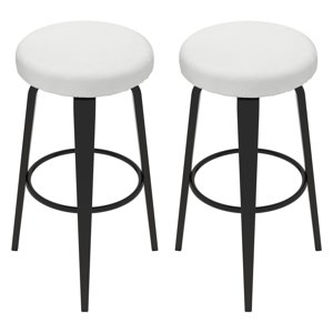 Uxcell 2 Pcs Velvet Bar Stool Covers, 14-18 Inch Round Bar Stool Cover with Elastic Band Stretch Chair Seat Cover Washable Slipcovers for Round Stool Chair, White