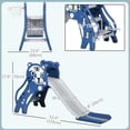 thumbnail image 3 of Qaba 3 in 1 Toddler Slide for Indoor with Basketball Hoop, Climber, Blue, 3 of 10