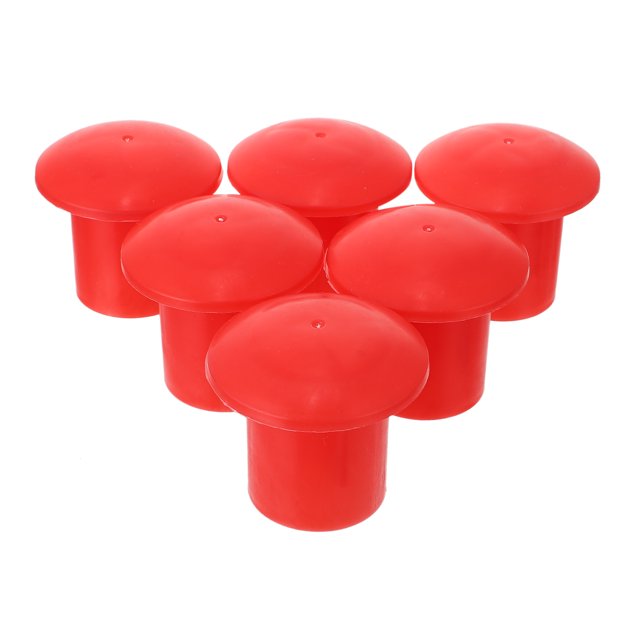 30 Pcs Capuchons de Sécurité pour Barres d'Armature, Couvercle Champignon en Plastique, Capuchons de Protection pour Barres d'Armature de Couleur Rouge Vif. Ces Capuchons en Plastique Durables et de Haute Qualité Présentent un design en Forme de Champignon pour une Visibilité et une Sécurité Accrues. Idéal pour Couvrir les Extrémités de Barres d'Armature Exposées afin de Prévenir les Blessures et Fournir des Marqueurs Transparents sur les Chantiers. Chaque cap Mesure Environ 6.00x6.00x5.50cm (2.36x2.36