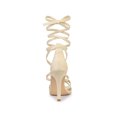 thumbnail image 2 of BLISSFUL STEP Sandales à Talons Aiguilles Hauts à Lacets pour Femmes Beige 7,5, 2 of 6
