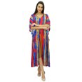 thumbnail image 2 of Bimba Exclusive Rayon Kaftan Chic Coverup Dress Drawstring Waist Night Wear, 2 of 9