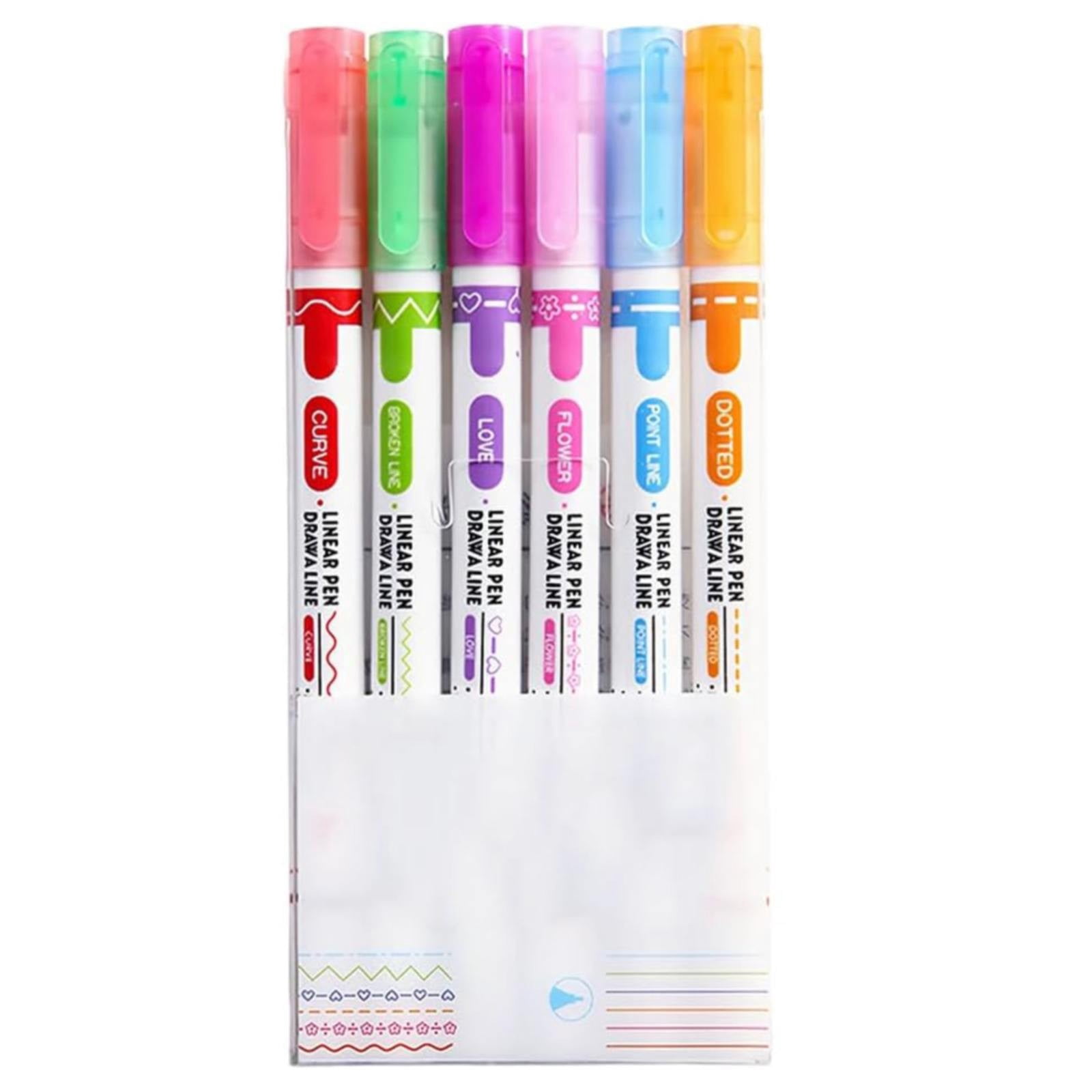 5ML Highlighter Set Note Taking Pen Double Head Pen Classic Design Pen Smart Design, Smooth Writing Experience Pretty Pens for Writing, Journaling, Drawing, Coloring, Note-Taking, College Supplies