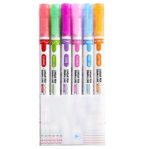 5ML Highlighter Set Note Taking Pen Double Head Pen Classic Design Pen Smart Design, Smooth Writing Experience Jolis stylos pour l'écriture, la publication, le dessin, la coloration, Note-Take, fournitures du collège