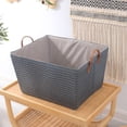 thumbnail image 1 of Birdeem Foldable Laundry Basket,Collapsible Dirty Clothes Hamper with Leather Rope Handle,Stands Independently Large Capacity for Home Bathroom Bedroom,Canvas Storage Basket Space Saving Design, 1 of 9