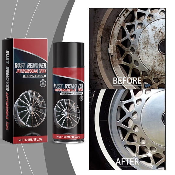 Meitianfacai Car Rust Remover Spray Removes Iron Filings From Car Tires And Motorcycles Apply Before Waxing Or Washing Your Car Effectively Purifies Wheels 120ml, Black