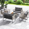 thumbnail image 1 of Costway 8 PCS Patio Furniture Set PE Rattan Conversation Sofa Set with Thick Cushions, 1 of 10