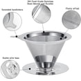 thumbnail image 3 of WIFKLSIIPG Égouttoir à Café pour Infusion Manuelle Réutilisable en Acier Inoxydable Filtre à Café pour Infusion Manuelle Sans Papier Passoire à Café pour 1 4 Tasse avec Base (Argent), 3 of 6