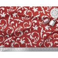 thumbnail image 2 of Soimoi Tissu Satin Modal Rouge à Motifs Damassés Filigranés au Mètre, 42 Pouces de Large, 2 of 3