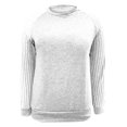 thumbnail image 4 of yoeyez Tunique en Tricot pour Femmes, Chandails à Manches Torsadées Patchwork, Col Ras du Cou Raglan, Chemises à Manches Longues, Hauts Mode Automne 2024, Blanc, TG, 4 of 5