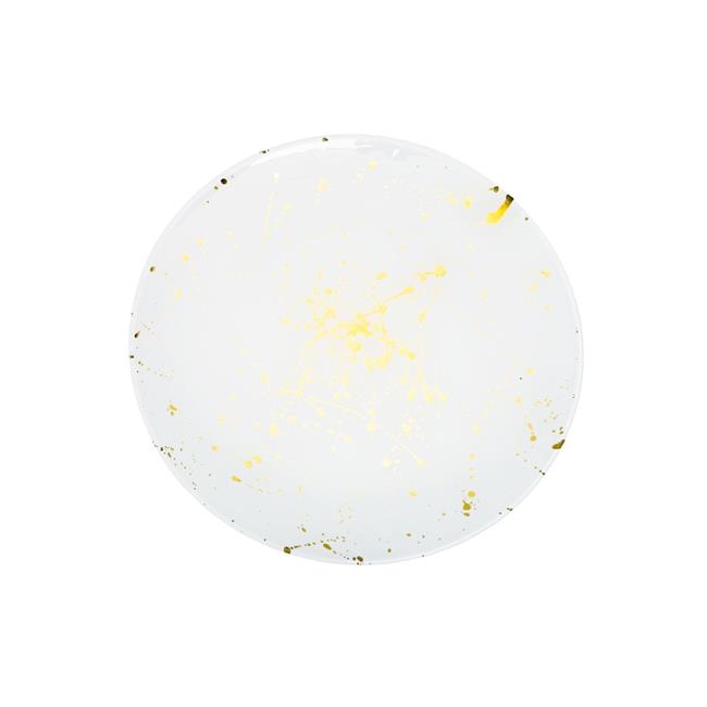 Classic Touch CC1062W Chargeurs avec Design Doré Éclaboussant, Blanc Opaque - Ensemble de 4