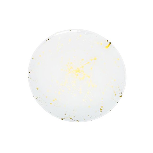 Classic Touch CC1062W Chargeurs avec Design Doré Éclaboussant, Blanc Opaque - Ensemble de 4