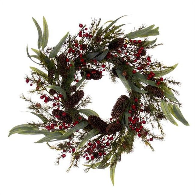 Vickerman FT227922 Couronne de Feuilles Vertes de 22 Po - Pack de 12