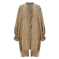thumbnail image 4 of LOVZFMLL Cardigan for Women's Loose Casual Solid Color Shawl Jacket With Plush Tassel For And Winter Cardigan, 4 of 6