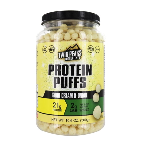 Twin Peaks Ingredients - Protein Puffs Sour Cream & Onion - 10.6 oz.