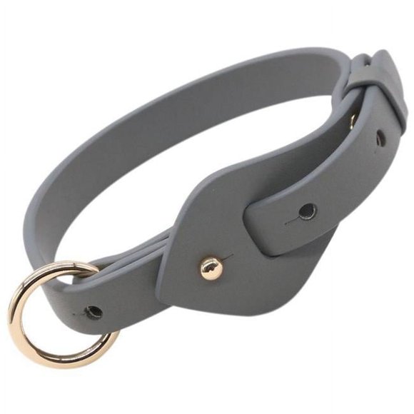 Pet Life CL16GYLG Ever-Craft Boutique Series Adjustable Designer Leather Dog Collar, Grey - Large