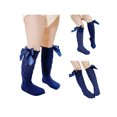 thumbnail image 2 of FOCUSNORM Baby Girls Knee High Socks Cable Knit Cotton Socks with Bow, 2 of 10