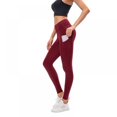 thumbnail image 1 of Pantalon de Yoga Chaud Taille Haute Doublé en Molleton pour Femmes avec Poches, 1 of 7