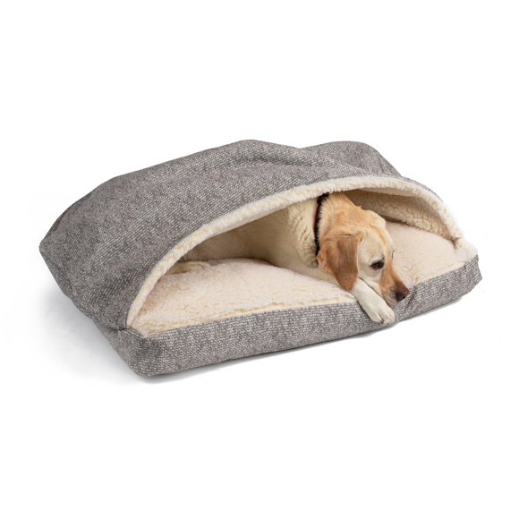 Snoozer Pet Products Luxury Rectangle Cozy Cave Dog Bed with Microsuede Showdog Collection Small Merlin Linen