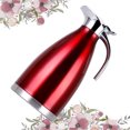 thumbnail image 1 of SHOWERORO Bouilloire Thermique pour Café Pichet en Acier Inoxydable pour Eau Chaude avec Isolation pour la Famille 1 Pcs Rouge, 1 of 7