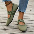 thumbnail image 2 of B91xZ Chaussures de Mode pour Femmes à Enfiler Bout Rond Confort Légères Chaussures Habillées à Enfiler, Vert 7, 2 of 5