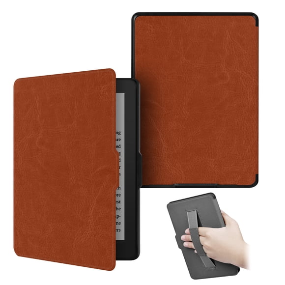 GANGXUN Étui à Dragonne en Cuir Compatible avec Amazon Kindle paperwhite4 – Réveil/sommeil Automatique, Antichute, Étui en PU Vintage