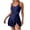 Navy, variant on Cameland Tankini Bathing Suits for Women Tummy Control Swimdress with Bikini Bottom One Piece Swimsuits Swim Dress Skirt
