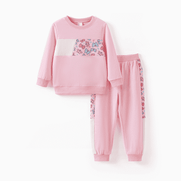 PatPat PatPat Vêtements pour Filles Ensemble de Chandails et Pantalons de Jogging pour Tout-Petits 2 Pcs Chandail à Manches Longues pour Enfants et Ensembles de Pantalons