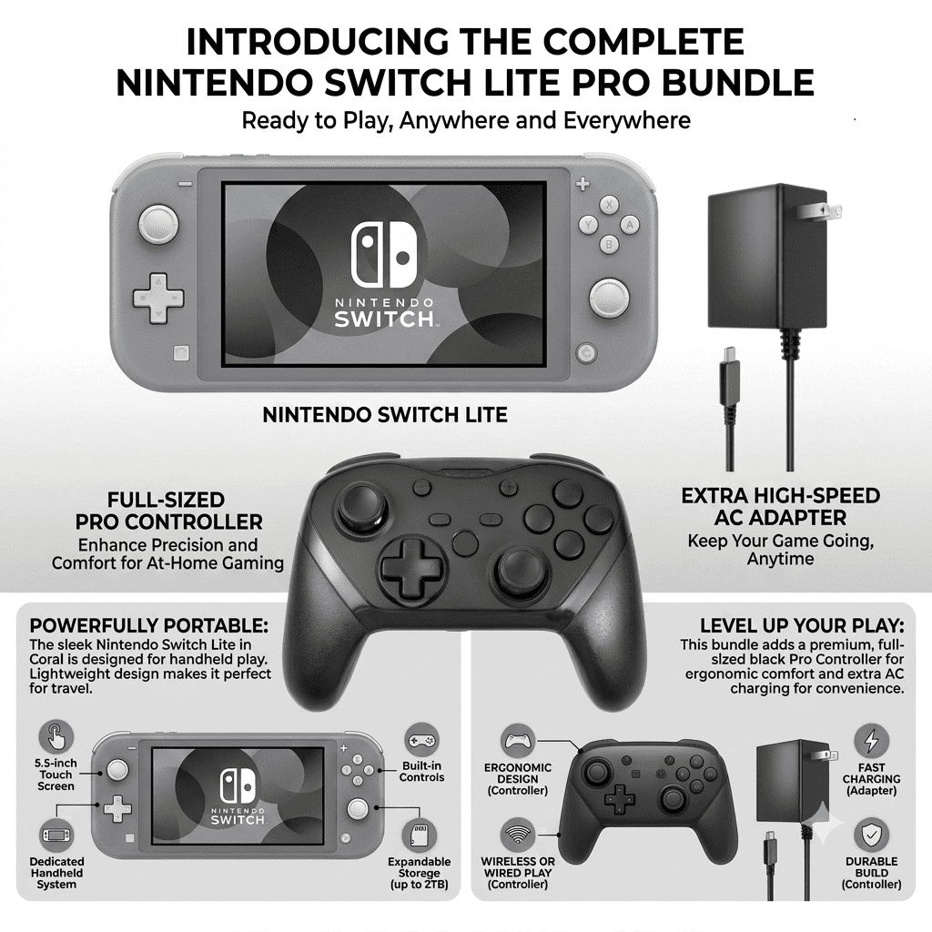 Nintendo Switch Lite Handheld Video Game Console (Gray