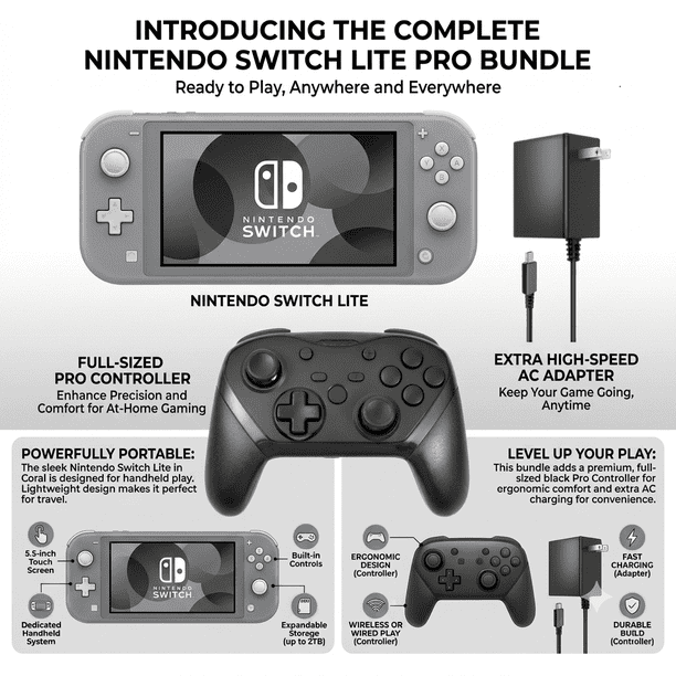 Nintendo Switch Lite Handheld Video Game Console (Gray