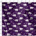 thumbnail image 4 of Soimoi Purple Cotton Cambric Fabric Falling Star & Polar Bear Animal Print Fabric by Yard 56 Inch Wide, 4 of 5