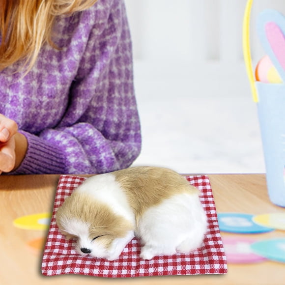 Funny Toys Dog Sleeping In The Mattress Doll Toy Mini Dog In Shoe With Meows Sounds Sleeping Cute Kitty Toys Decors For Kids Boys Girls