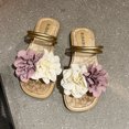 thumbnail image 4 of Sandals for Women Flower Flat Slippers High End Chic, 4 of 5