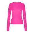 thumbnail image 5 of Dealovy Womens Long Sleeve Shirts Crew Neck Basic Crop Tops Slim Fitted Solid Color Going out Tops, 5 of 5