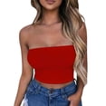 thumbnail image 2 of DPTALR Women's Solid Color Summer Casual Top Tube Top Strapless Blouse, 2 of 4