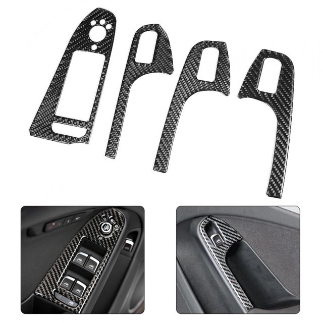 Lift Panel Button Trim,Carbon Fiber Lefthand Drive Door Lift Button Trim Window Lift Trim Sleek Aesthetic