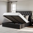 thumbnail image 2 of Aykah Brittany King Bed Frame With Storage , Metal Bed Frame with High Headboard, No Box Spring Required, 2 of 5